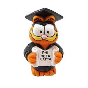 Vintage 1981 Garfield 2” Graduating Phi Beta Catta Figure Figurine